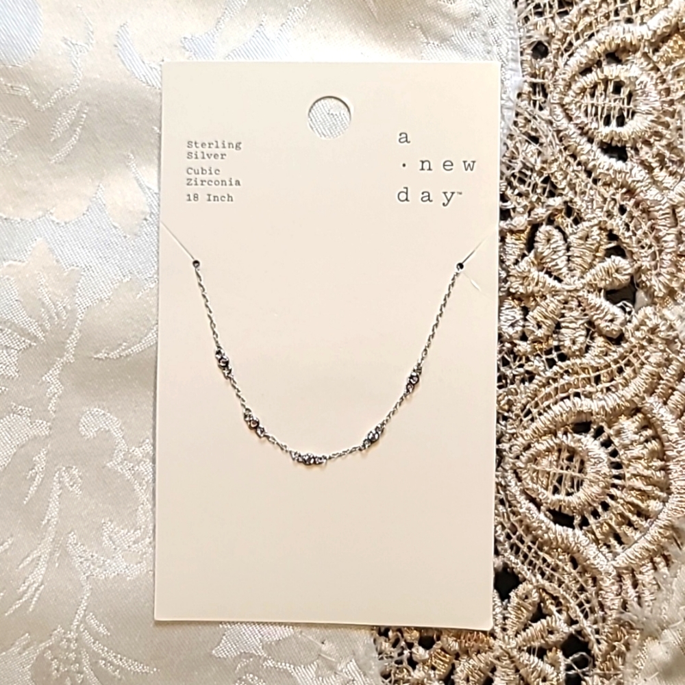 a  • new day sterling silver cubic zirconia 18 inch necklace 2020 Target